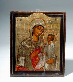 19th C. Russian Icon - Mother of God (Theotokos)