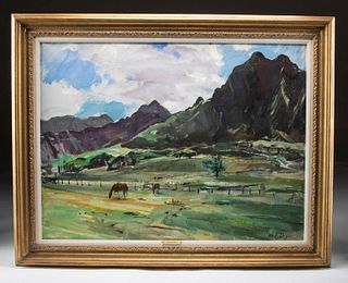 Exhibited Draper Painting - Hawaii Horse Ranch - 1975