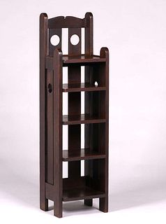 Stickley Brothers Circle Cutout Magazine Stand c1910