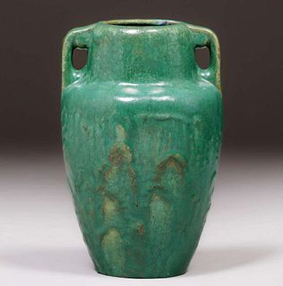 Fulper Pottery Two-Handled Cucumber Green Semi-Matte