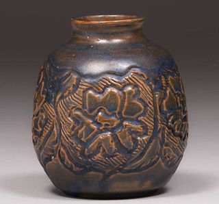 Arts & Crafts Hand-Carved Studio Vase c1920