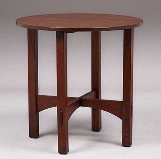 Gustav Stickley 30"d Lamp Table c1907-1910