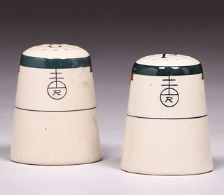 Roycroft Buffalo China Salt & Pepper Shakers c1920s