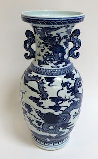 Blue & White Dragon Vase