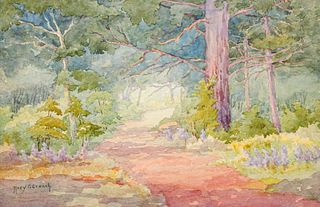 Mary Crete Crouch Watercolor Forest Path c1920