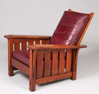 Gustav Stickley #369 Bentarm Morris Chair c1910