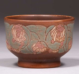 Elizabeth & Mary F. Overbeck Pottery Carved Bowl c1920s