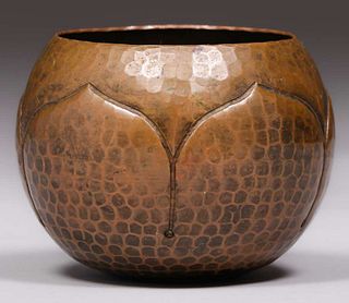 Roycroft Hammered Copper Artichoke Vase c1920