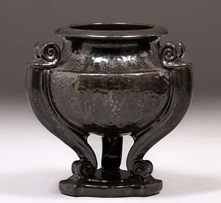 Fulper Pottery Mirror Black "Norse Bowl" c1910