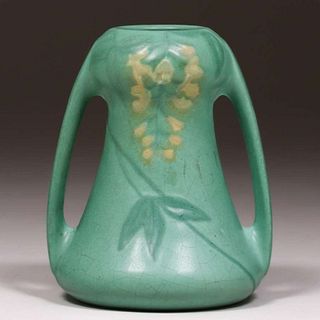 Weller Fru Russet Matte Green Vase c1910