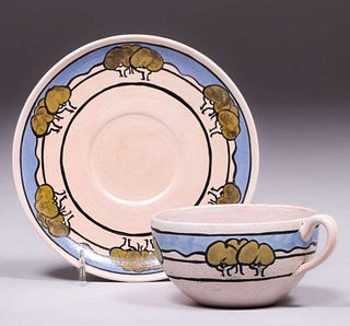 Saturday Evening Girls Pottery Tea Cup & Saucer 1917
