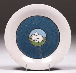 Saturday Evening Girls Pottery Bunny Plate 1920