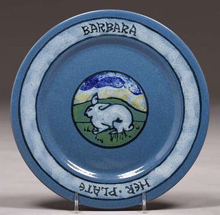 Paul Revere Pottery Bunny Rabbit Plate c1920s