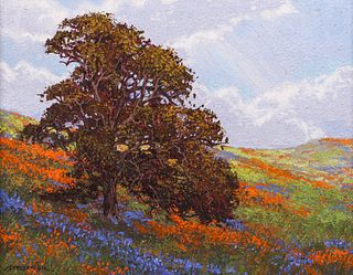 Contemporary Scott Fitzgerald California Painting Poppies & Lupine