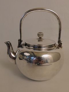 JAPANESE SILVER TEAPOT SIGNED