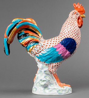 Herend Porcelain Large Rooster Sculpture