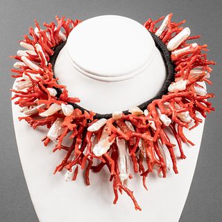 Lotus Arts de Vivre 18K, Coral & Pearl Necklace