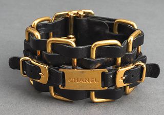 Chanel Runway Lambskin Leather ID Bracelet c. 2001