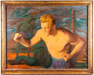 Joseph Goss Cowell "The Boxer" Oil on Canvas