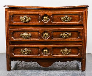 Continental Bowfront Wood Commode, Antique