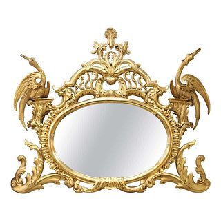 English Georgian Chinoiserie Giltwood Mirror
