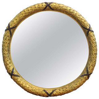 Empire Style Carved Wreath Giltwood Mirror