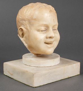 Carved Marble Fragment Of A Young Boy