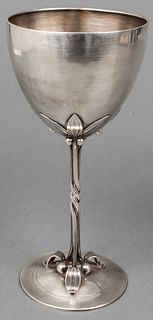 Towle Stylized Floral Motif Sterling Silver Goblet