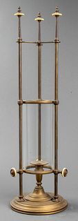 Brass Candle Holder with Hurricane Glass Shade