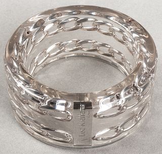 Luc Kieffer Paris Acrylic & Chain Bangle Bracelet