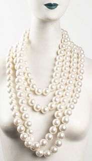 Monumental Faux-Pearl Statement Necklace