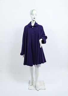 Karl Lagerfeld Purple Angora Wool Swing Coat