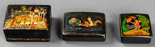 Russian Lacquer Boxes, Group of 3