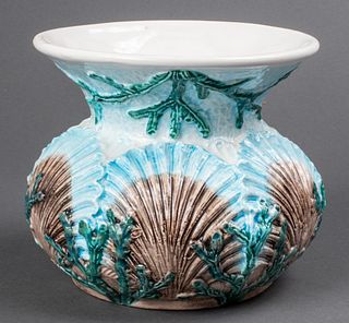 Italian Majolica Shell Motif Vase