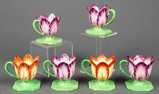 Mottahedeh Pottery Tulip Candle Holders, 6