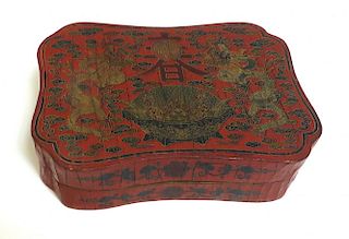 Chinese Lidded Lacquer Box