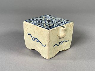 Korean Ceramic Blue and White Water Dropper, Choson