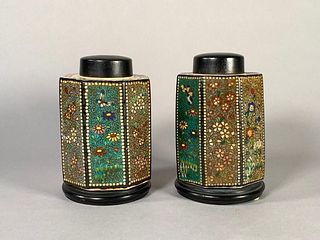 Pair of Rare Japanese Ceramic Tea Caddies
