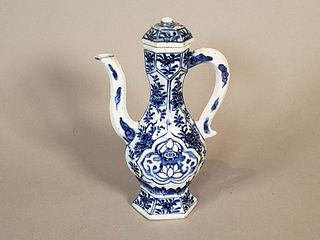 Chinese Blue and White Glazed Ceramic Ewer, Kangxi