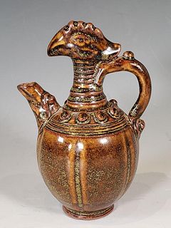 Chinese Tang Dynasty Style Glazed Phoenix Ewer