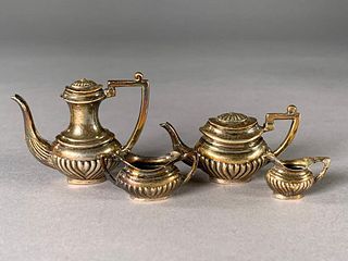 Miniature English Silver Tea Service