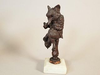 Black Forest Carved Wood Figure of a Fox