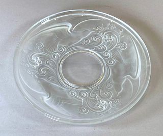Val St. Lambert Molded and Frosted Glass Charger