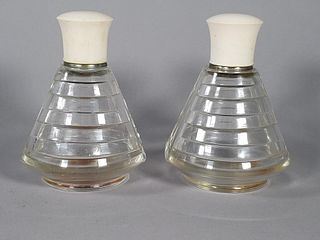 Pair of Art Deco Period Gentleman's Dresser Bottles