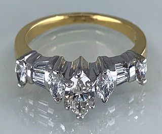 Five Marquis Diamond Ring