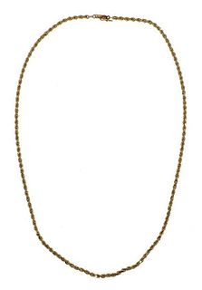 14K Yellow Gold Spiral Link Chain Necklace