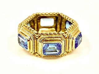 18K Yellow Gold and Topaz Ring