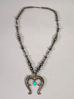 Gilbert Morgan Silver and Turquoise Naga Necklace