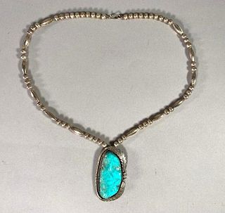 Angela Lee Sterling and Turquoise Necklace