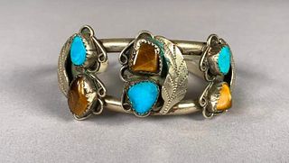 Native American Turquoise and Tiger's Eye Bracelet